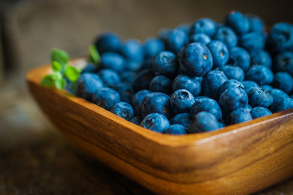 Blueberries on wooden background